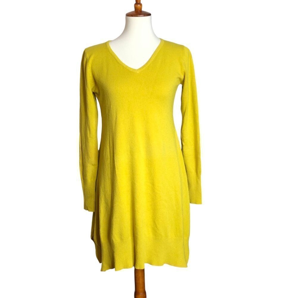 P Luca Milano Sweater Dress Butter Yellow Pullover Fall Winter Soft Cozy Size M